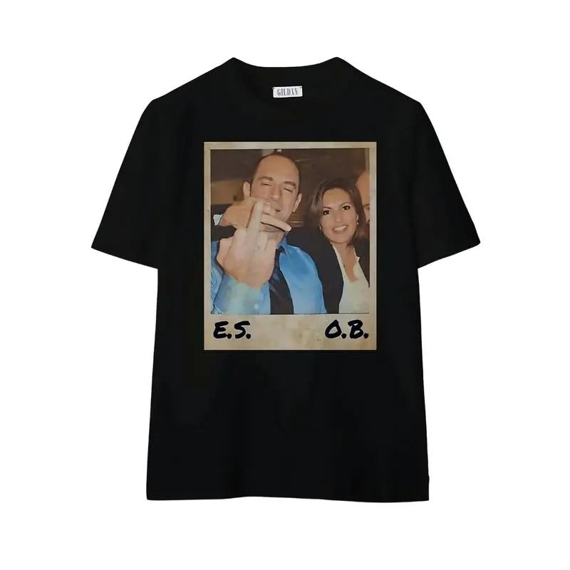 Elliot Stabler & Olivia Benson T-Shirt, Sweatshirt, Hoodie - Law & Order SVU Vintage Shirt Sweatshirt Tops Collar Menswear Underwear Casual Streetwear Crewneck Shortsleeve Wetsuit Biker