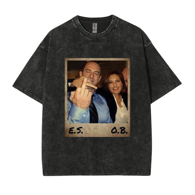 Elliot and Olivia Washed Tee, Vintage 90s Shirt Law And Order Olivia Benson And Elliot Stabler Heavy Weight Shirt, Law And Order Tshirt