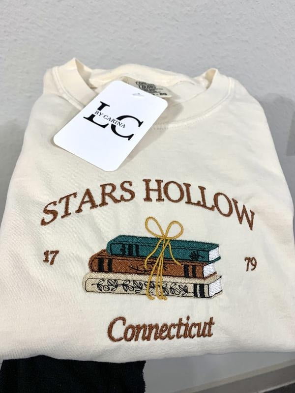 Embroidered T-Shirt | Stars Hollow Inspired Shirt | Lorelai and Rory Fan Apparel | Cozy TV Show Lover Gift | Autumn | Spring