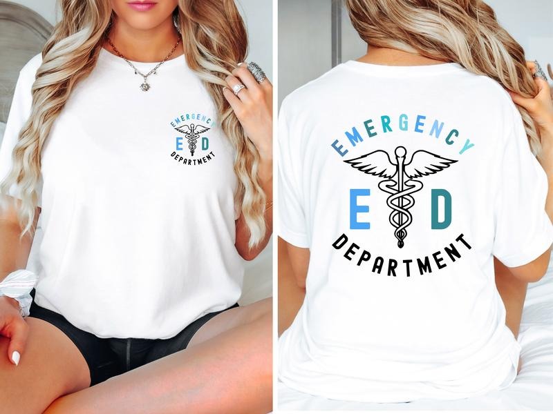Emergency Department Shirt, Back And Front Design ED Nurse T-shirt, ER Nurse Gift Pocket Size Tee, Nurse Appreciation, New Nurse Grad Shirt, Emergency Room Nurse Tee.
