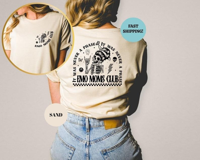 Emo Moms Club Shirt, Motherhood Tee, Emo Moms Skeleton Tshirt, Elder Emo, Mothers Day Gift, Emo Mama Shirt, Mom Life, Mama Funny Rocking Tee