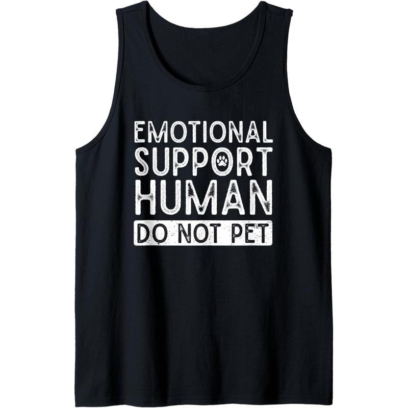 Emotional Support Human Do Not Pet Dog Paw Funny Owner Gift Tank Top