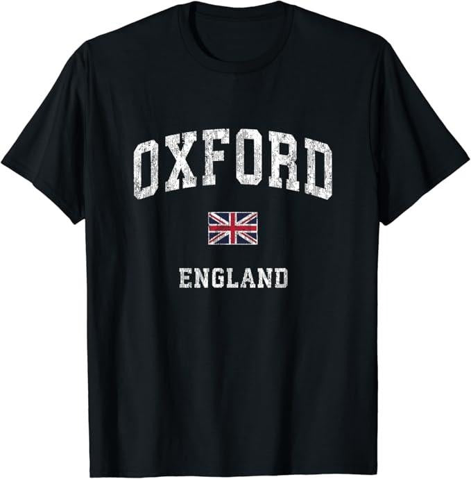 England Shirts, Oxford England Vintage Athletic Sports Design T-Shirt Cotton Fashion Casual Classic