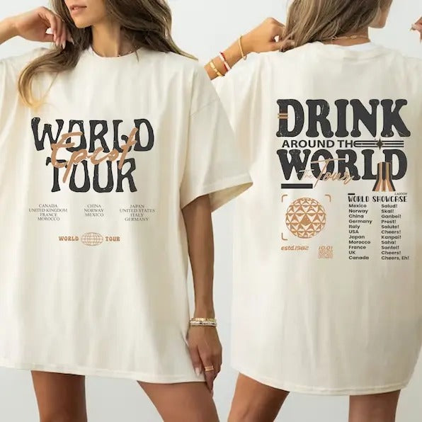 Epcot World Tour Shirt, Drink Around The World Shirt