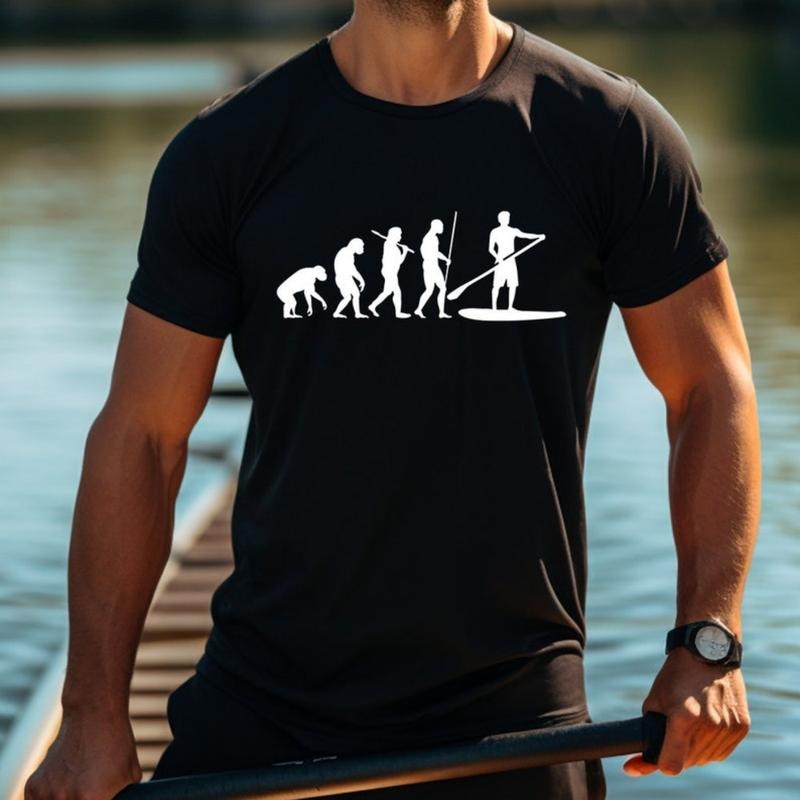 Evolution SUP T-shirt - Mens Funny Stand Up Paddle Board Gift Boys Birthday Christmas Gift Top .made in usa