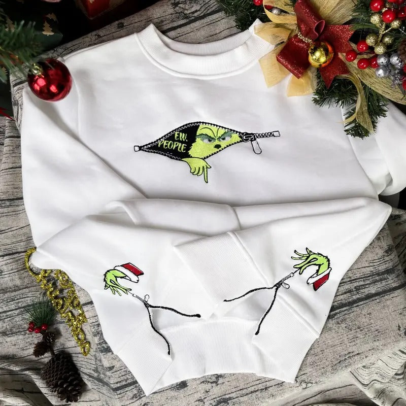 Eww People Sidebow Embroidered Sweatshirt, Sidebow Funny Christmas Shirt
