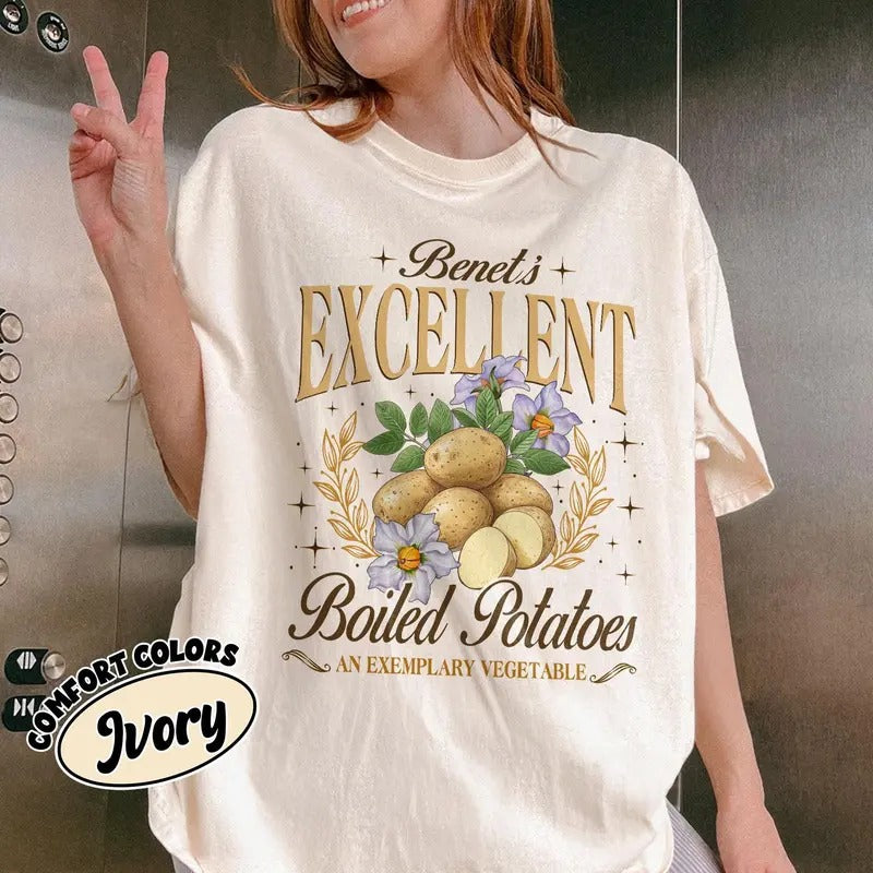 Excellent Boiled Potatoes Comfort Colors Shirt, Pride and Prejudice Fan T Shirt, Funny Jane Austen Tee, Gift For Book Lovers style 02