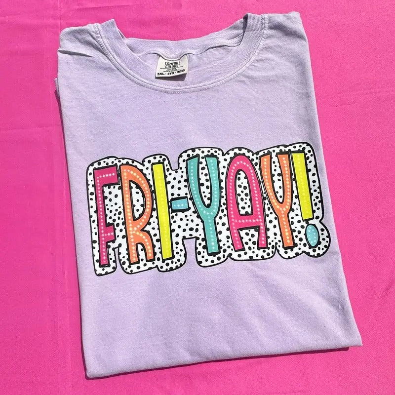 FRI-YAY Neon Spotted Comfort Colors T-Shirt