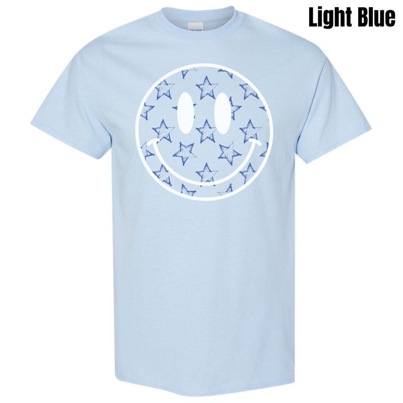 Faded Stars Happy Face Gildan Short Sleeve T-Shirt 'NLB'