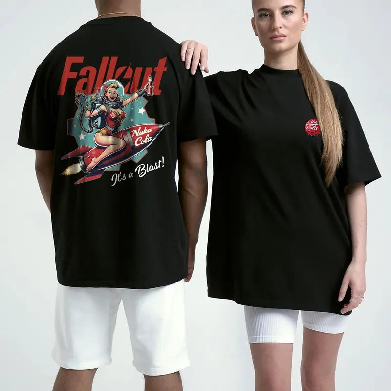 Fallout Nuka Cola 2 Sides Tee, Retro Gaming Appeal, Gaming Streetwear, Perfect Gift for Fans, Unisex Heavy Comfort Color Cotton Tee, Gamer Shirt Gift