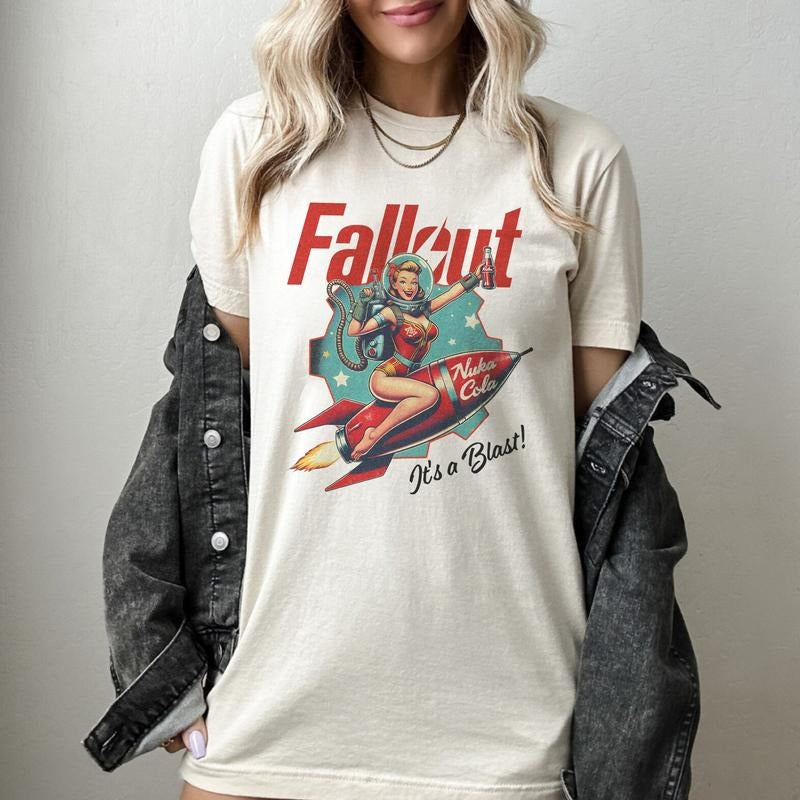 Fallout Nuka Cola Tee, Retro Gaming Appeal, Gaming Streetwear, Perfect Gift for Fans, Unisex Heavy Comfort Color Cotton Shirt, Gamer Shirt Gift
