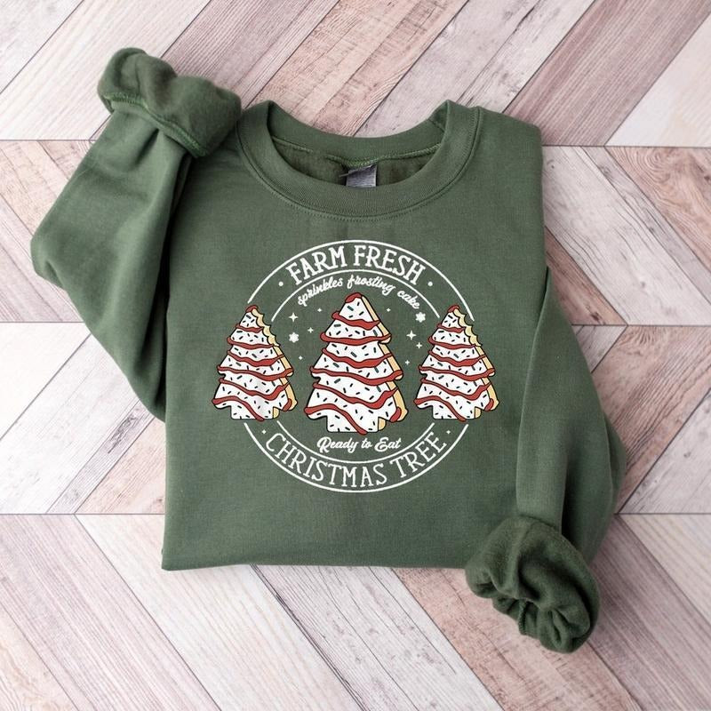 Farm Fresh Christmas Tree Cakes Shirt,Christmas Cake Sweatshirt,Christmas Tree Farm Shirt,Funny Christmas Sweatshirt,Holiday Sweatshirt