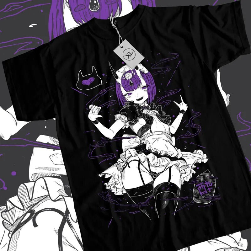 Fate Grand Order T-Shirt & Sweatshirt, Assassin Shuten Douji Graphic Tee, Anime Manga Lover Gifts Ball Cotton
