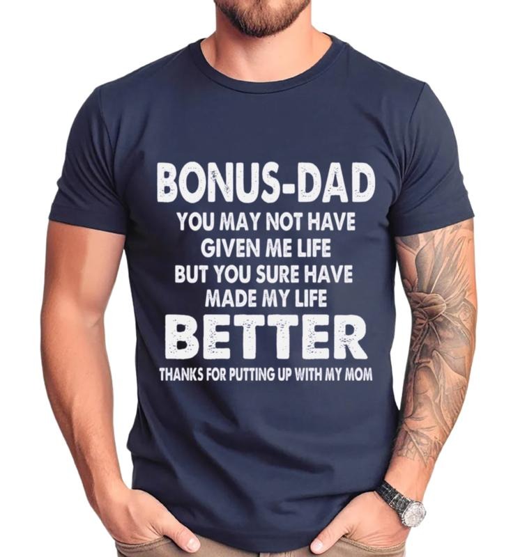 Father's Day Gift For Godfather, Bonus Dad Gifts From Daughter Tee, Bonus Dad T Shirt, Stepdad Shirt, Unisex Short Sleeve Tee, Classic Streetwear