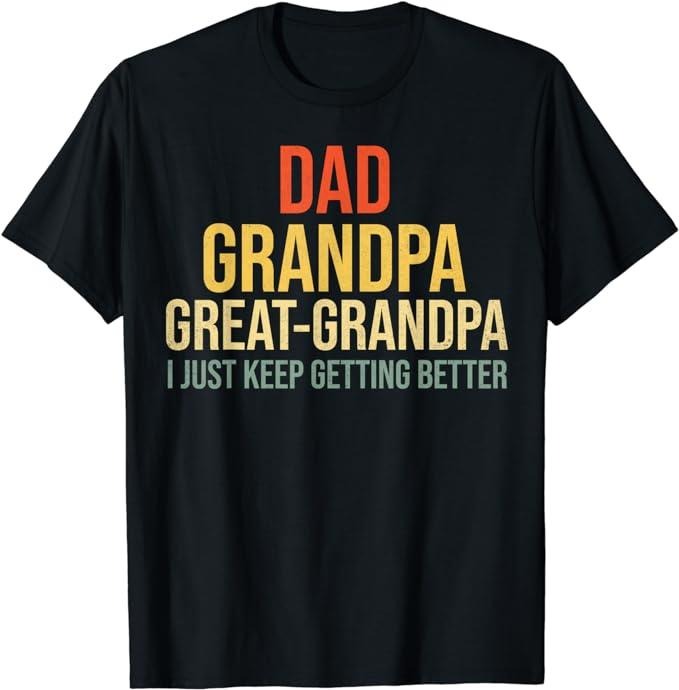 Father's Day T-Shirt, Gifts For Dad, Funny Great Grandpa for Fathers Day T-Shirt Menswear Top