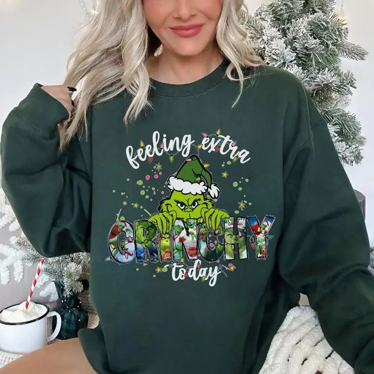 Feeling Extra Today Shirt, Feeling Extra Today Sweatshirt ,Merry Christmas Shirt , Retro Christmas Shirt , Green Guy