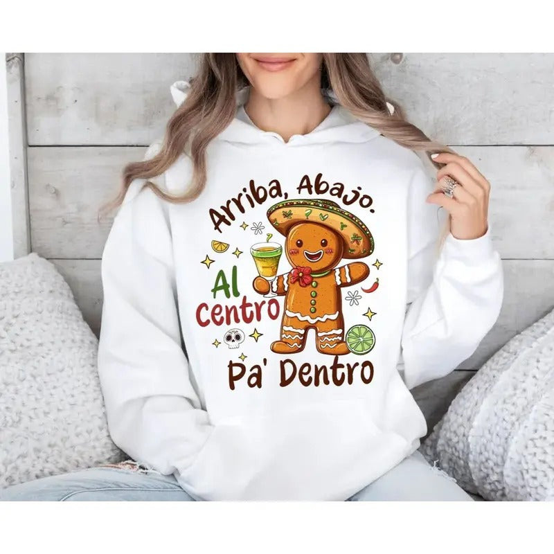 Feliz Navidad Mexican Gingerbread With Sombrero Christmas Shirt, Mexican Christmas Sweatshirt, Happy New Year Hoodie, Gingerbread Man, Unisex Sweater Pullover Tee