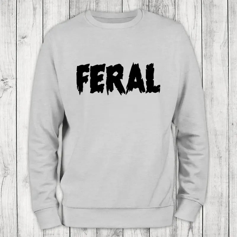 Feral Black Print Sweatshirt Classic Womenswear