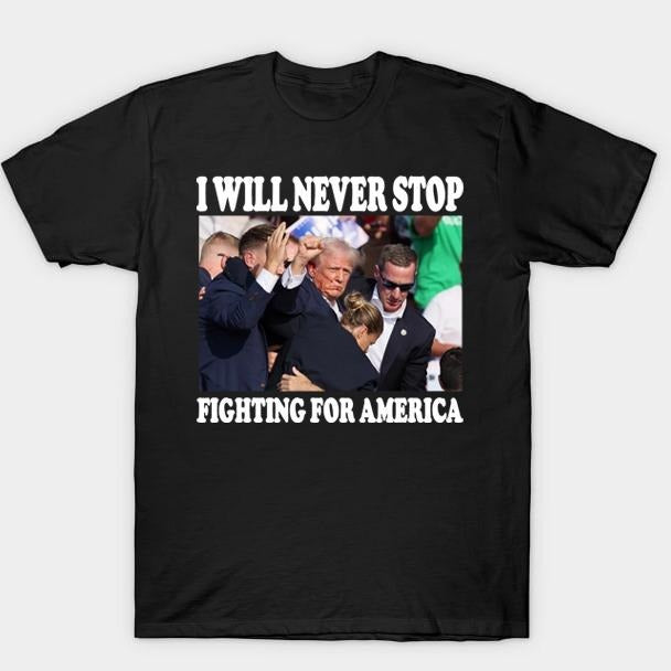 "Fight For America Shirt, Trump Shooting T-Shirt, Trumpp Assassination T-Shirt, Trumpp Summer 2024 T-Shirt, Conservative Patriotic Shirts" Menswear Top