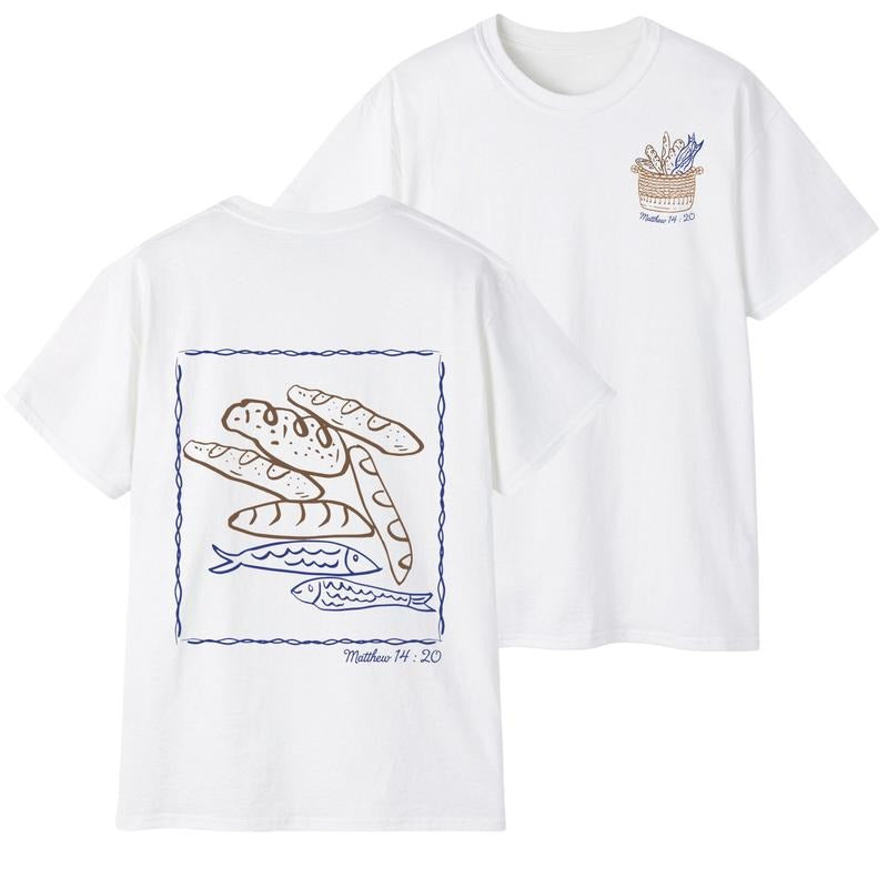 Fish & Loaves Christian Comfort Colors Shirt - Bible Study, Catholic Gift - Inspiring Modern Faith Apparel - Jesus Math