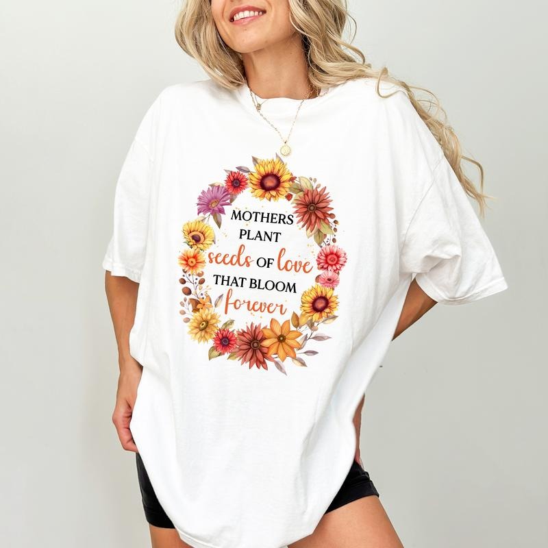 Floral Mama Comfort Colors Shirt, Respect Mama T-shirt, Mothers Plant Seeds Of Love Graphic Tee, Gift For Mom, Mother's Day Gift