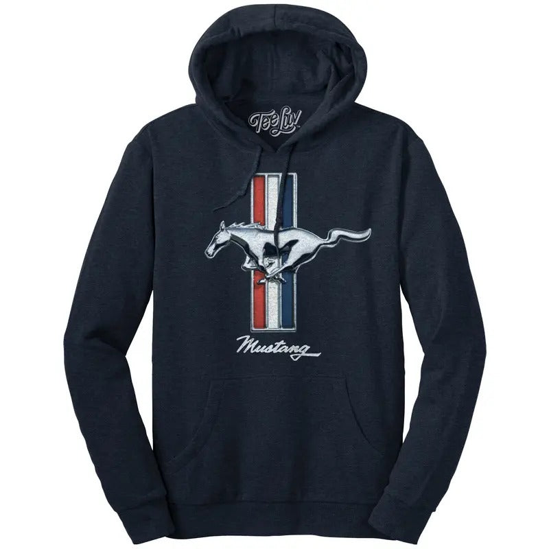 Ford Mustang Pullover Hooded Sweatshirt - Navy