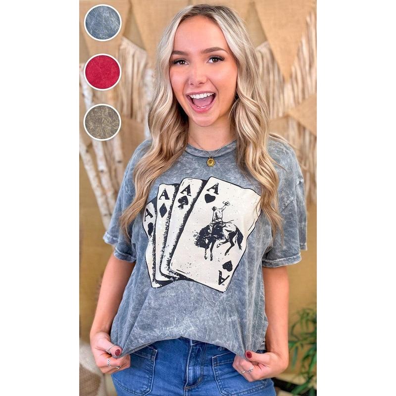 Four of a Kind Mineral Washed Graphic T-Shirt