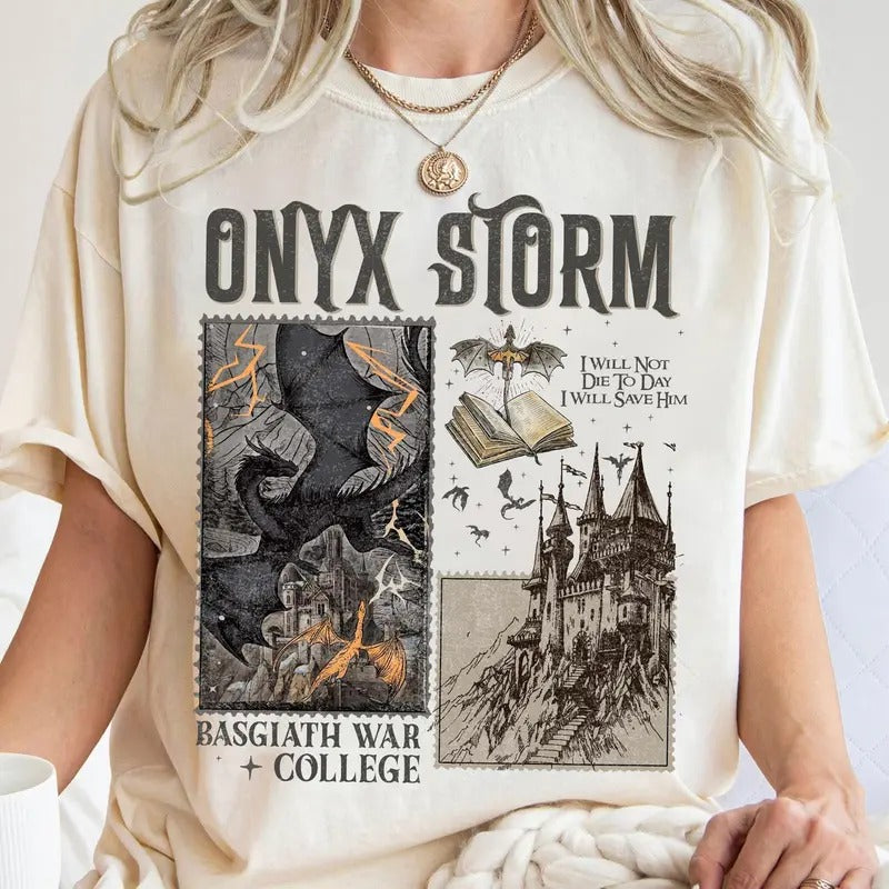 Fourth Wing Series T-Shirt, Onyx Storm, Dragon Rider, Bookish Tee Gift For Book Lover, Violet Sorrengail , Fantasy book