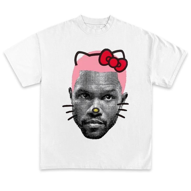 Frank Ocean Kitty Shirt - Rapper Vintage Graphic Tee Blond Album Cover Concert Merch Shirt for Men Women Fabric Menswear Crewneck Classic Top Medium