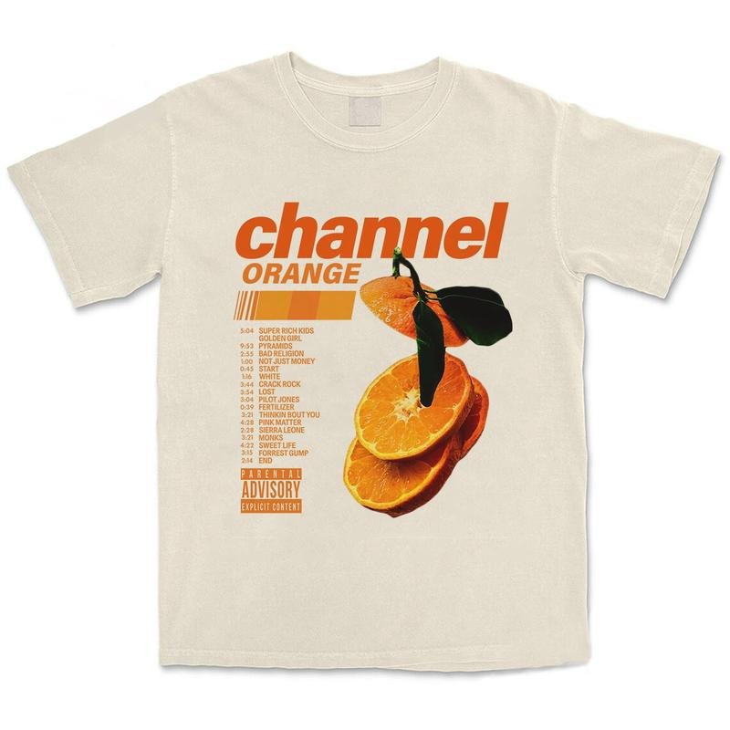 Frank Ocean Shirt Channel Orange Album Rapper Vintage Graphic Tee Blond Concert Merch Shirt for Men Women Fabric Menswear Crewneck Classic Top Medium