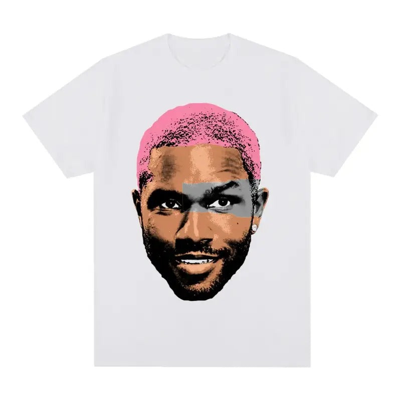 Frank Retro Eye Hair Pink Graphic Rap Tee Shirt