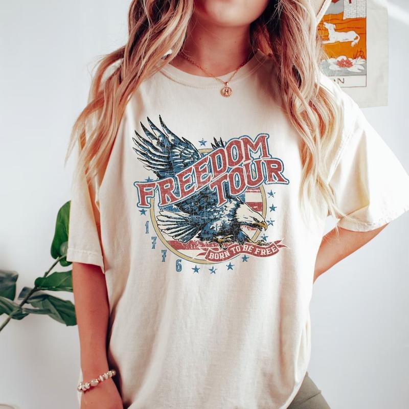 Freedom Tour 1776 T-shirt, American Eagle Shirt, 4th Of July Shirt, Freedom Shirt, Independence Day Gift, Patriotic Shirt, Memorial Day Gift Top Womenswear Underwear Streetwear