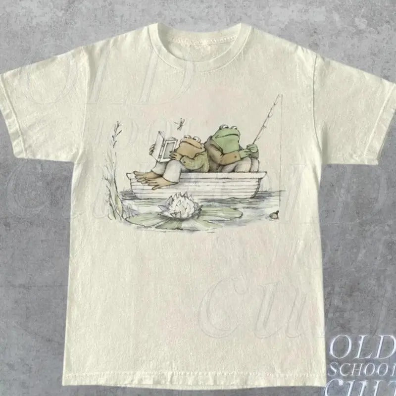 Frog 90s Vintage Graphic Shirt, Retro Toad Tee, Nature Shirt, 2000s Frog T-Shirt, Book Lovers Shirt