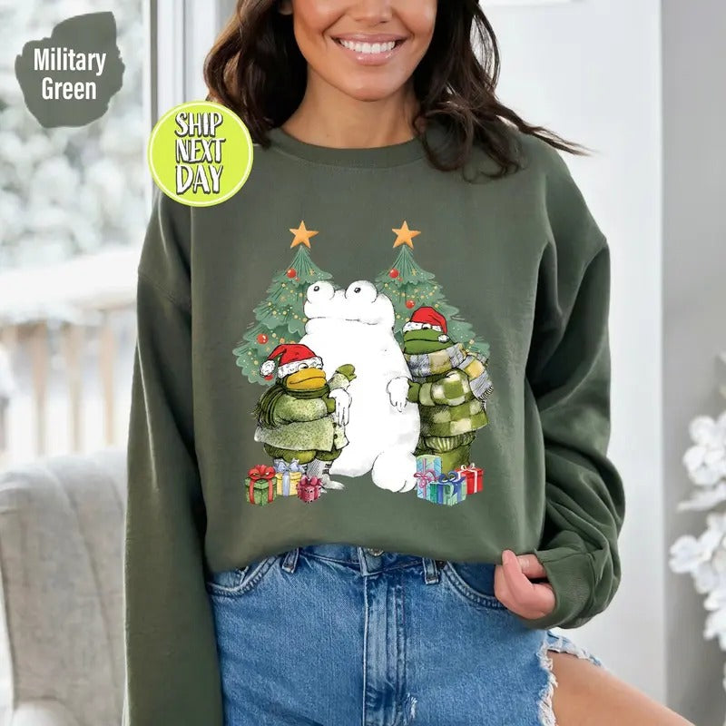 Frog And Toad Christmas Shirt, Funny Christmas T Shirt, Retro Christmas Frog Tee, Christmas Book Tee, Funny Christmas Gift Shirts