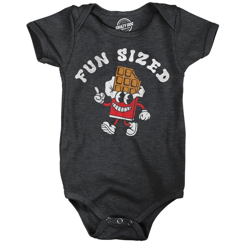 Fun Sized Baby Bodysuit Funny Sarcastic Candy Bar Graphic Novelty Jumper For Infants Funny Baby Onesies Sarcastic Onesie for Baby Funny Food Onesie Novelty Onesie Black -