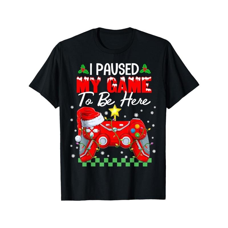 Funny 'I Paused My Game to Be Here' Gamer Tee - 100% Cotton, Perfect for Christmas & Holiday Gifts, Sizes XS-XL made in usa