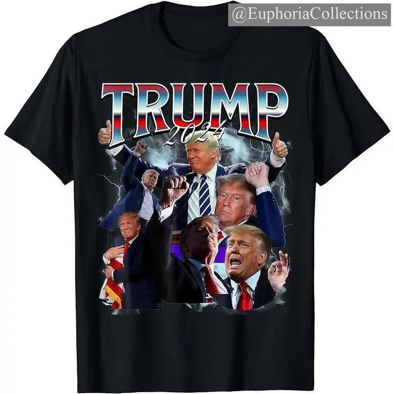 Funny #Trump 2024 Campaign 90s Trendy Bootleg Style Men Women T-Shirt, Gift Trending , Retro Chic Tee