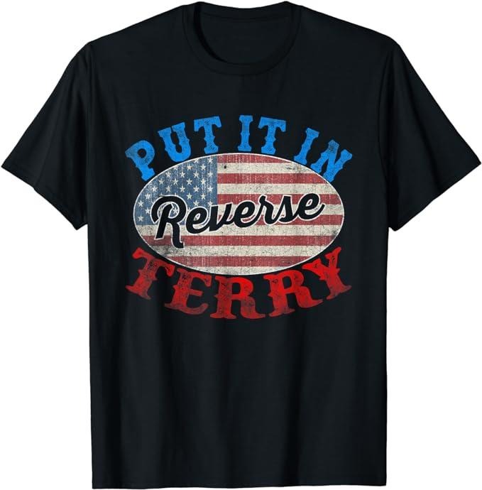 Funny 4th of July Shirts For Men, Back Up Terry Put It In Reverse 4th Of July American Flag T-Shirt Menswear Top Casual Cotton Fashion Basic