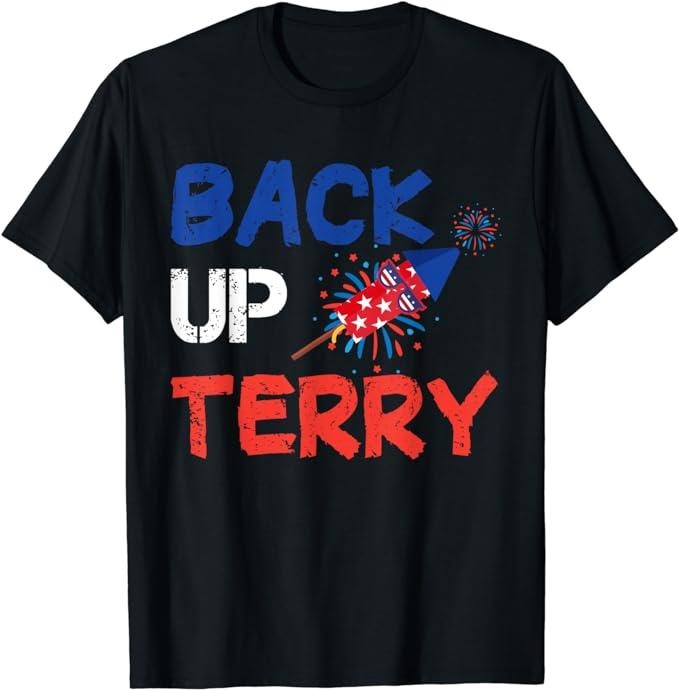 Funny 4th of July Shirts For Men, Back Up Terry Put It In Reverse Funny 4th Of July Fireworks T-Shirt Menswear Casual Cotton Fashion Tee