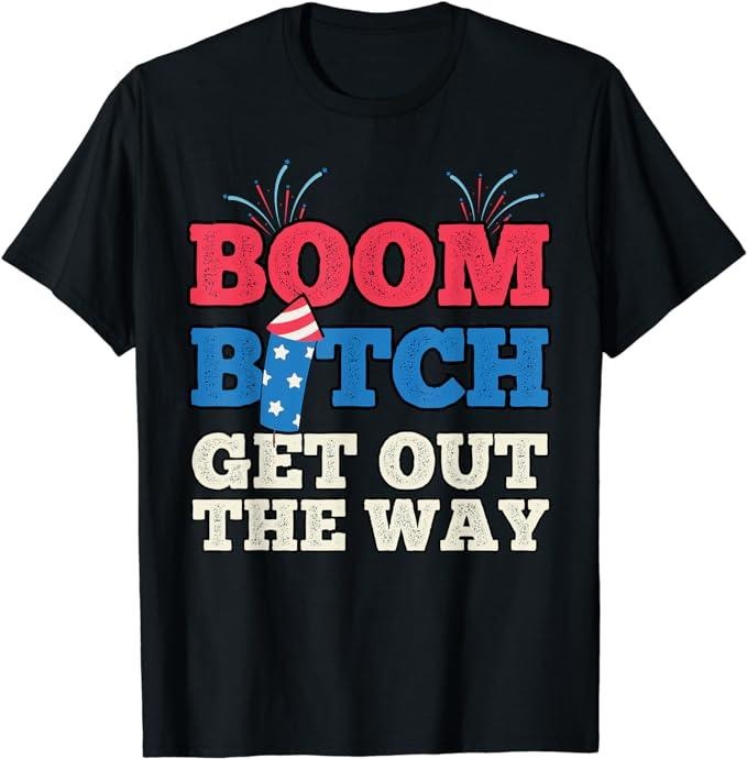 Funny 4th of July Shirts For Men, Fireworks Firing System Director Funny Boom 4th of July T-Shirt Menswear Top Casual Cotton