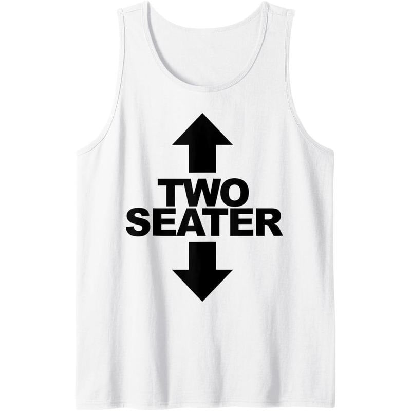 Funny Adult Humor Two Seater Tank Top made in usa