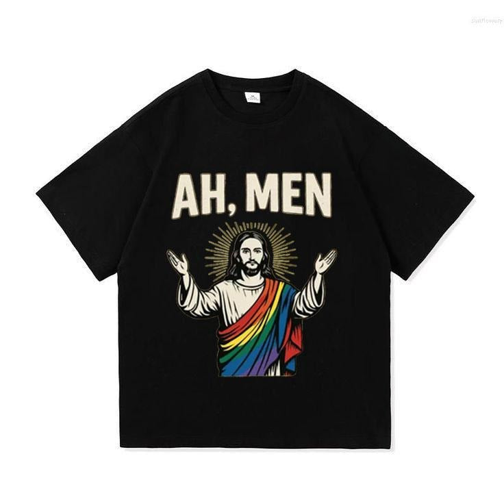 Funny Ah Men Rainbow Jesus LGBTQ Pride T-shirt, Pride Month Tee