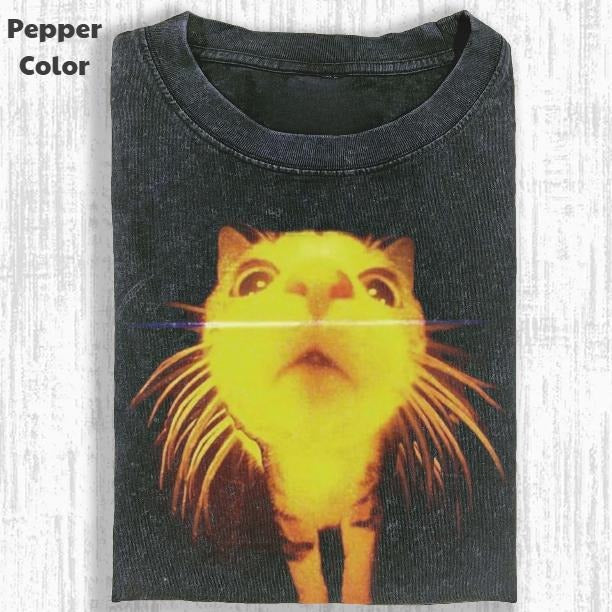 Funny Animal Vintage Graphic Tee, Wacky Cat T-Shirt, Animal Shirt, Unisex Meme Cringe Funny Shirt, Menswear Womenswear Streetwear Cotton Comfort
