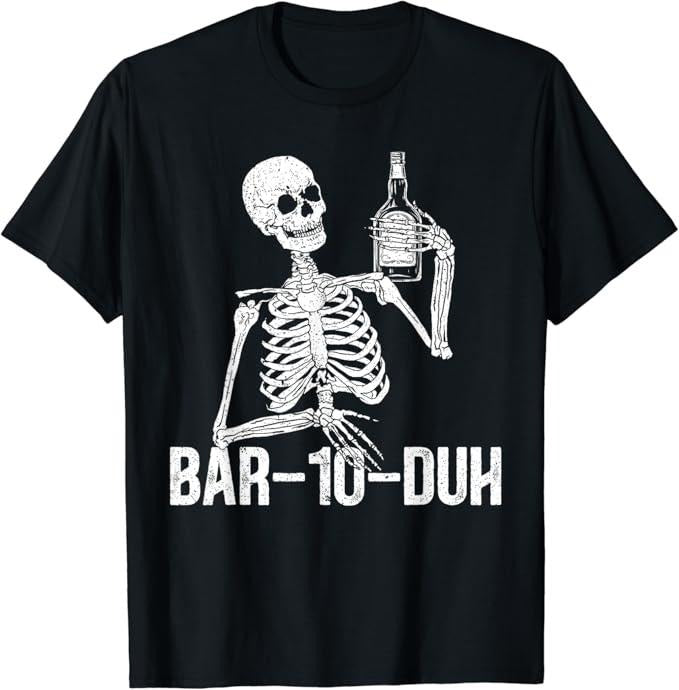 Funny Bar Shirts, Bar-10-Duh Funny Bartender Skeleton Mixologist Bartending T-Shirt Menswear Top - Funny Shirts For Night Out Casual Classic