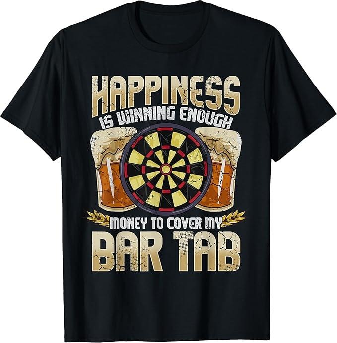 Funny Bar Shirts, Darts Dart League Team Bar Tab Funny Humor Sayings Quotes T-Shirt Menswear Top - Funny Shirts For Night Out Casual Classic