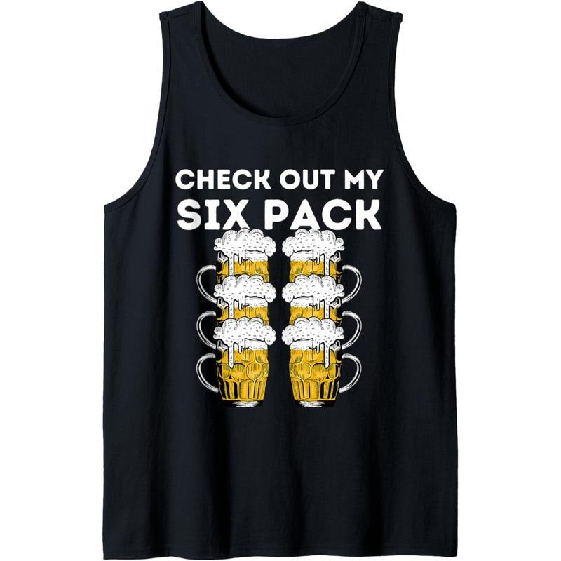 Funny Beer Abs Check Out My Six Pack Drinking Party Lover Tank Top