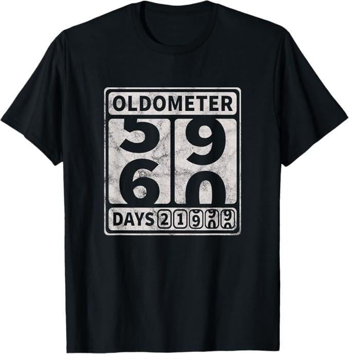 Funny Birthday Shirts, 60th Birthday Gift Funny Oldometer 59-60 T-Shirt For Men - Menswear Top