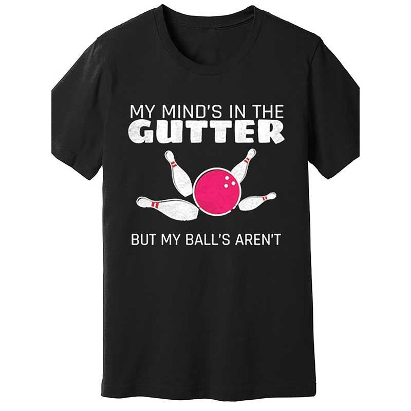 Funny Bowling Graphic Men's T-Shirt - Soft Cotton, Short Sleeve, Crew Neck, Casual Fit - Black made in usastyle{n002}2