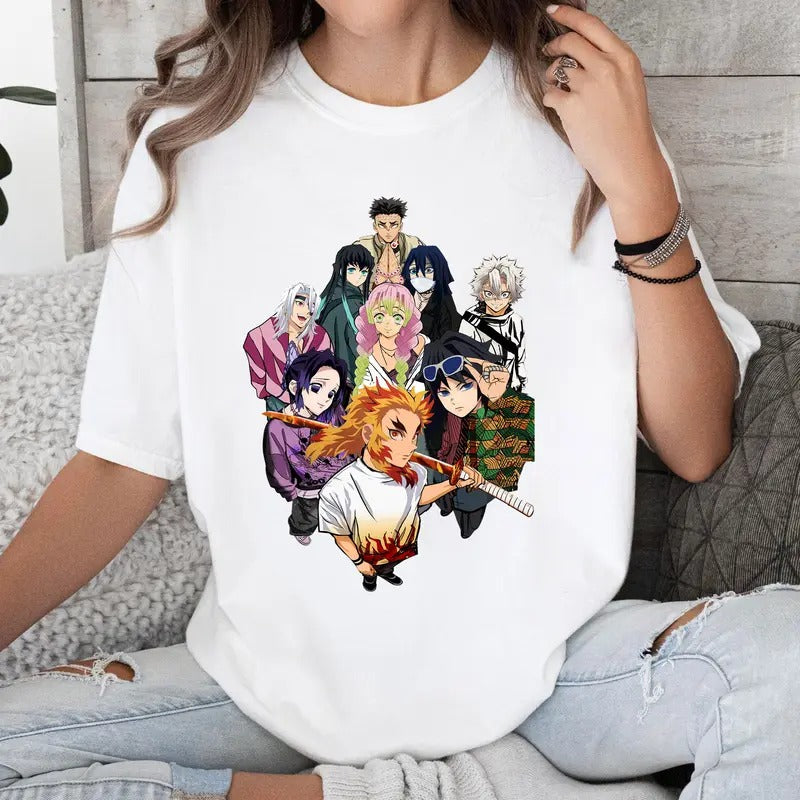 Funny DM Hashira Characters Shirt Crewneck Hoodie Comfort Cotton