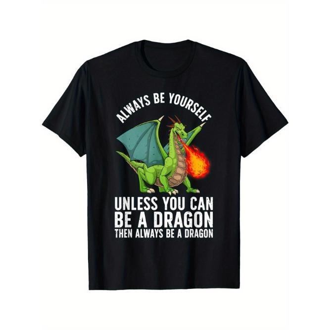 Funny Dragon Design For Men Fantasy Dragon Lover T-Shirt Selected pure cotton interesting design DIY short sleeve t-shirt for men, soft and breathable, suitable for all seasons, comfortable, casual and sports Made in USA